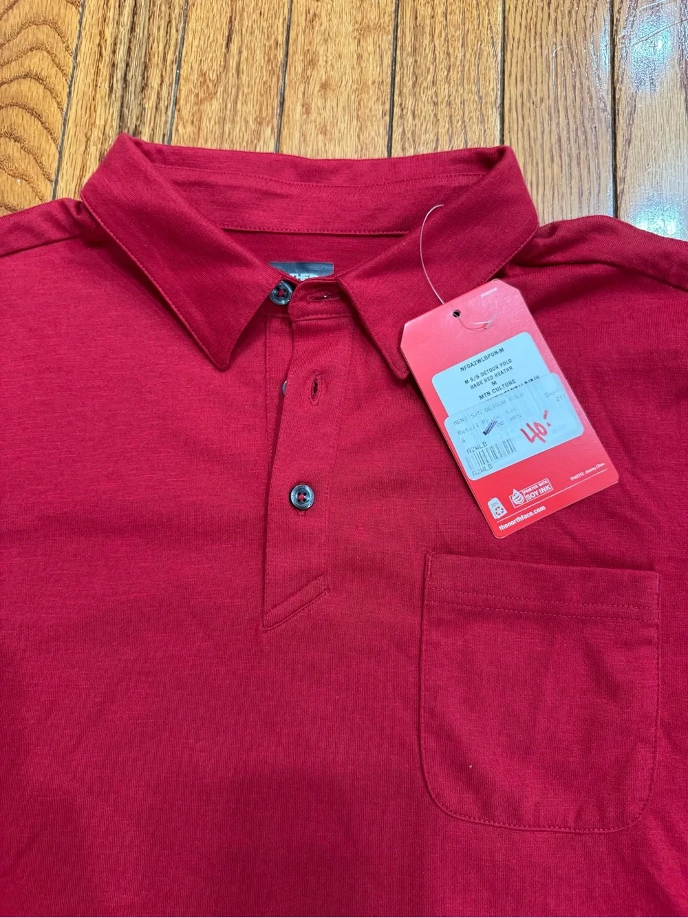 The North Face Red Short-Sleeve Polo Shirt